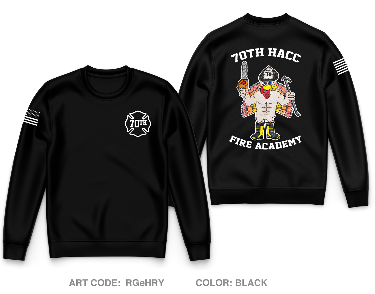 70th HACC Fire Academy Core Men's Crewneck Performance Sweatshirt - RGeHRY