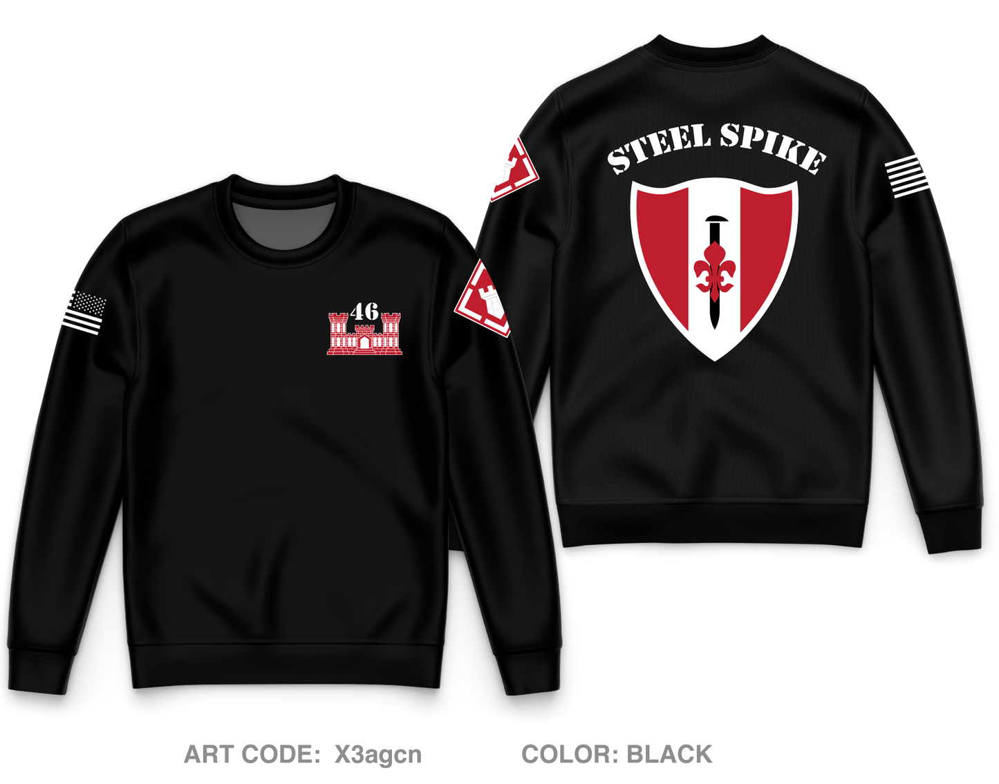 46th Engineers Core Men's Crewneck Performance Sweatshirt - X3agcn