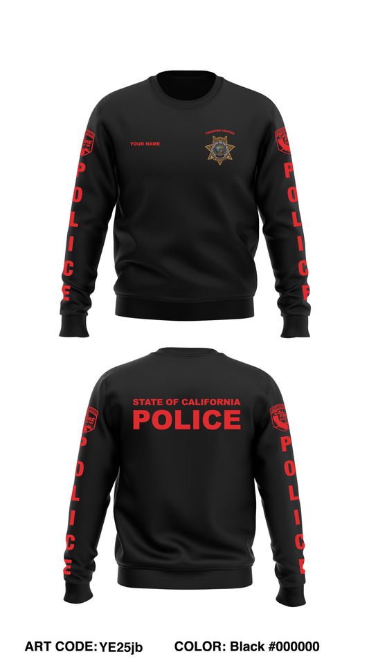 Custom CAL FIRE LAW ENFORCEMENT TRAINING Store 1 Core Men's Crewneck Performance Sweatshirt - YE25jb