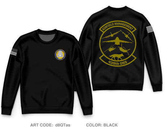 KCEF 439TH AIRFIELD MANAGEMENT Core Men's Crewneck Performance Sweatshirt - d8QTas