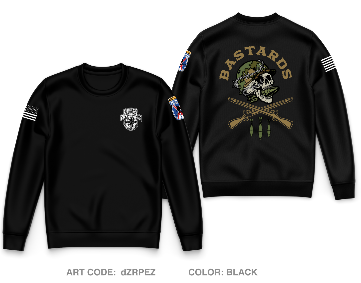 MTRS, A TRP, 3-71 CAV, 1IBCT, 10TH MTN Core Men's Crewneck Performance Sweatshirt - dZRPEZ