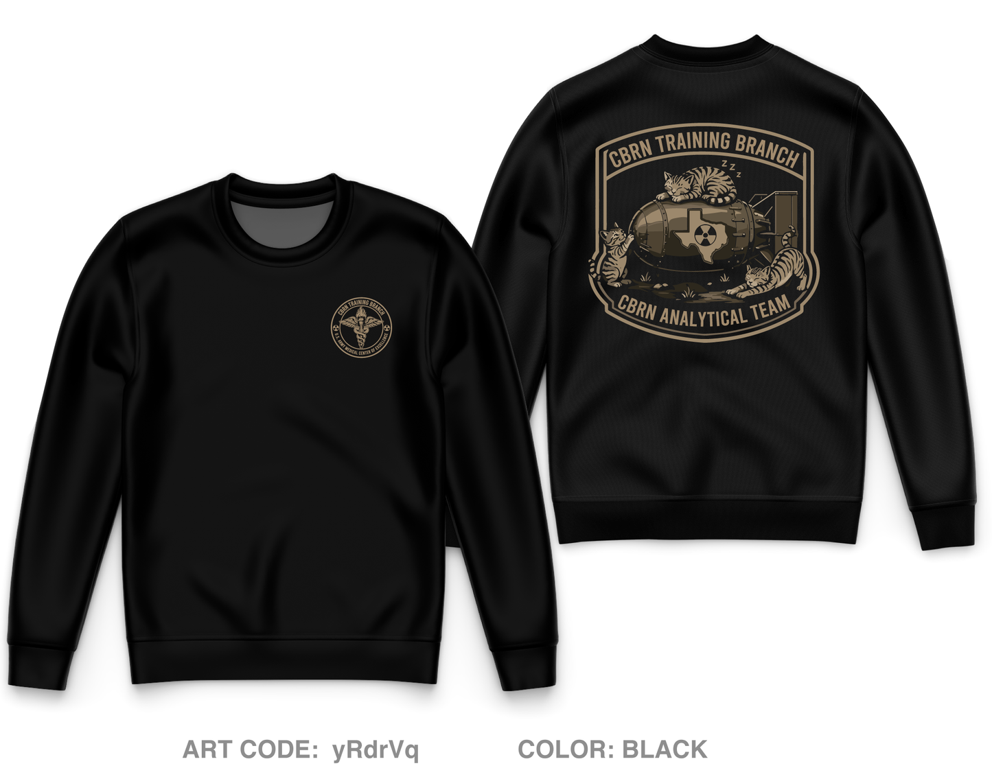 CBRN Training Branch Core Men's Crewneck Performance Sweatshirt - yRdrVq