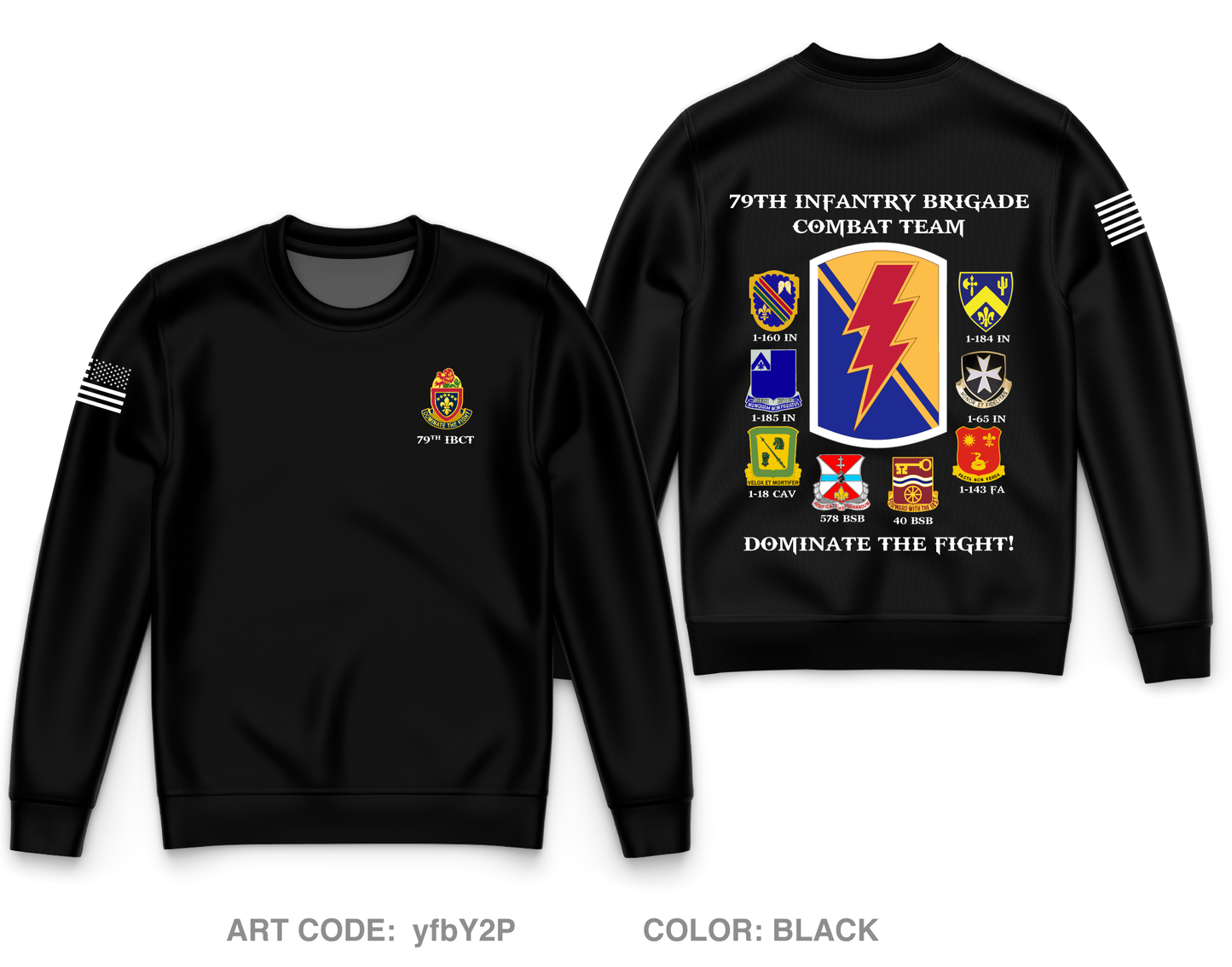 79th Infantry Brigade Combat Team (IBCT) Core Men's Crewneck Performance Sweatshirt - yfbY2P