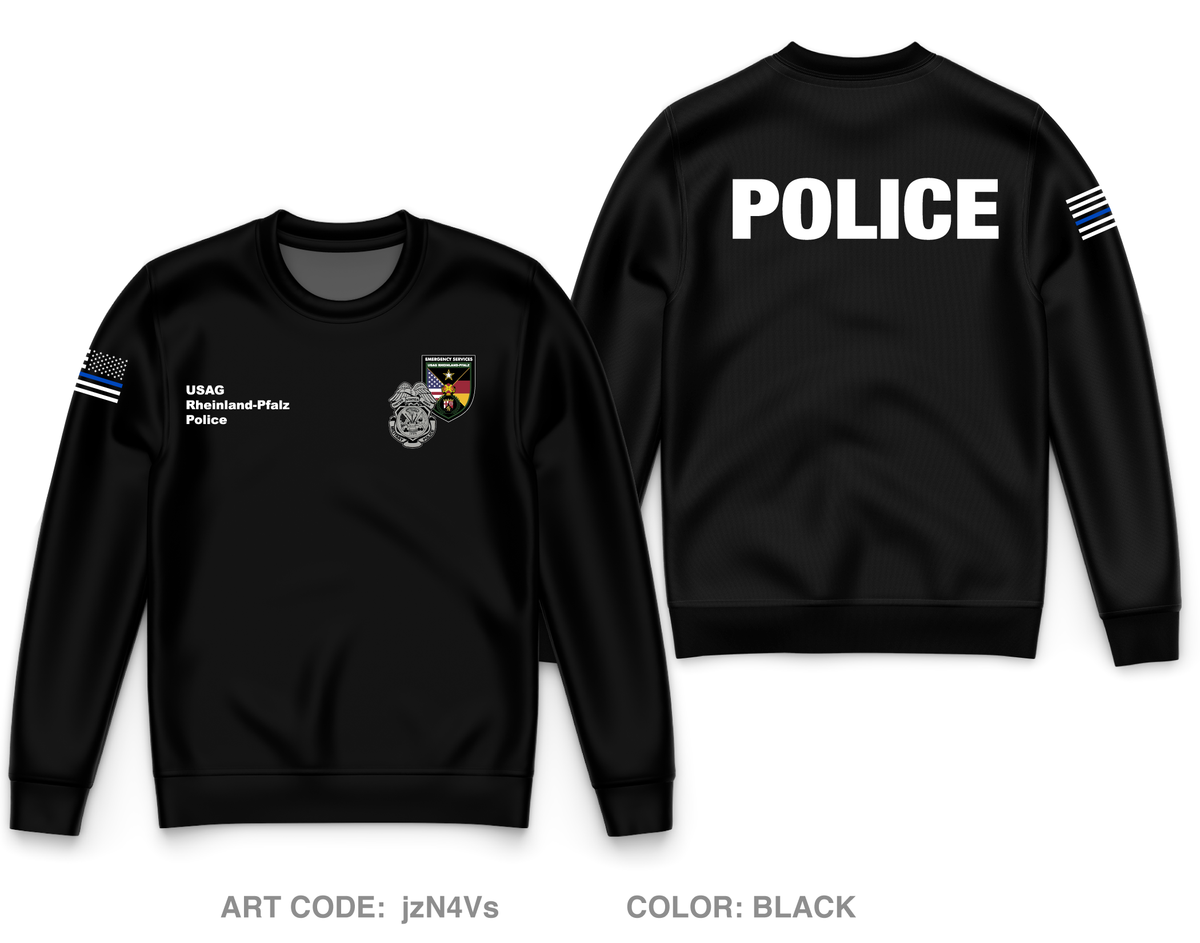 USAG Rheinland Pfalz Police Core Men's Crewneck Performance Sweatshirt - jzN4Vs