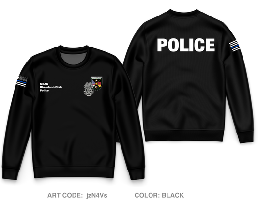 USAG Rheinland Pfalz Police Core Men's Crewneck Performance Sweatshirt - jzN4Vs