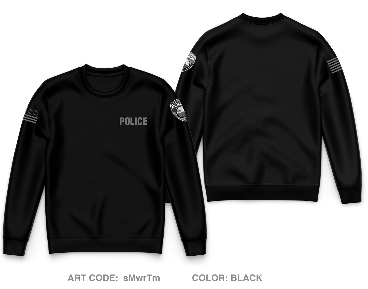 Lake Clarke Shores Police Dept Core Men's Crewneck Performance Sweatshirt - sMwrTm