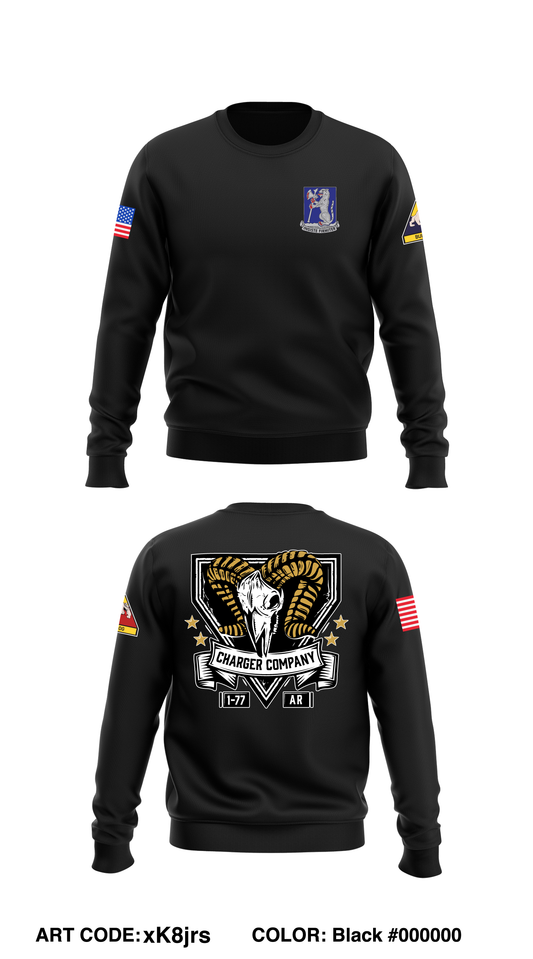 Charger Co, 1-77 AR - Unit Gear Core Men's Crewneck Performance Sweatshirt - xK8jrs