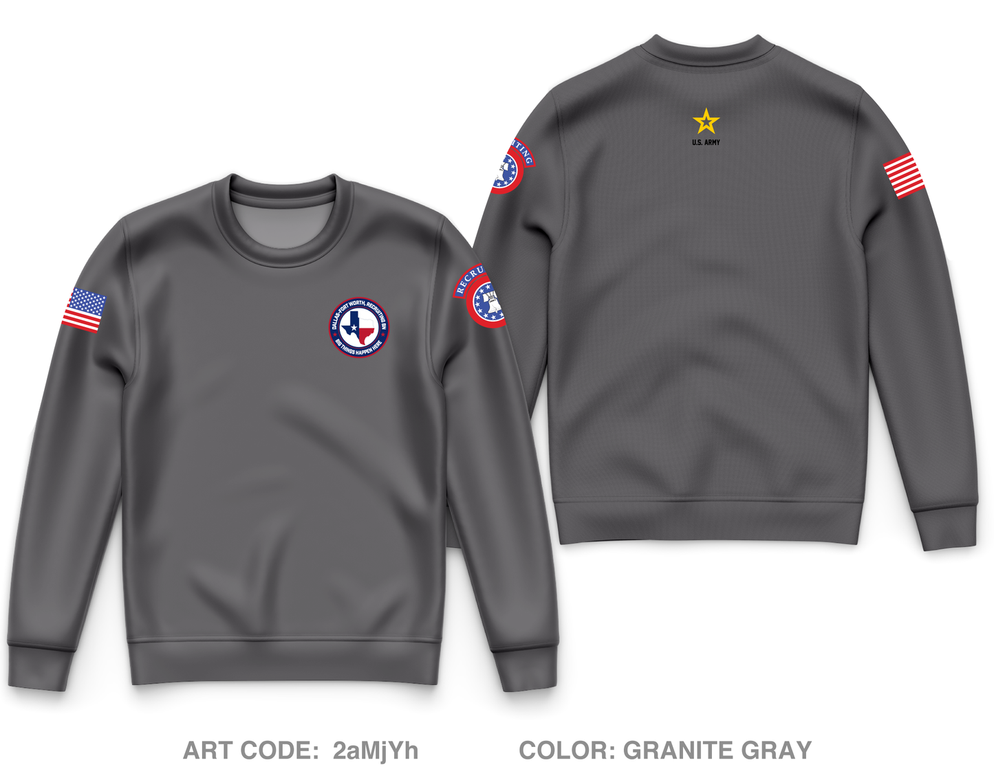 Dallas Fort Worth Recruiting Battalion Core Men's Crewneck Performance Sweatshirt - 2aMjYh