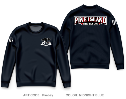 Pine Island Fire Department Core Men's Crewneck Performance Sweatshirt - Pyebay
