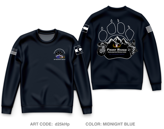 Front Range Explosives Detection K-9 Group Core Men's Crewneck Performance Sweatshirt - d25kHp