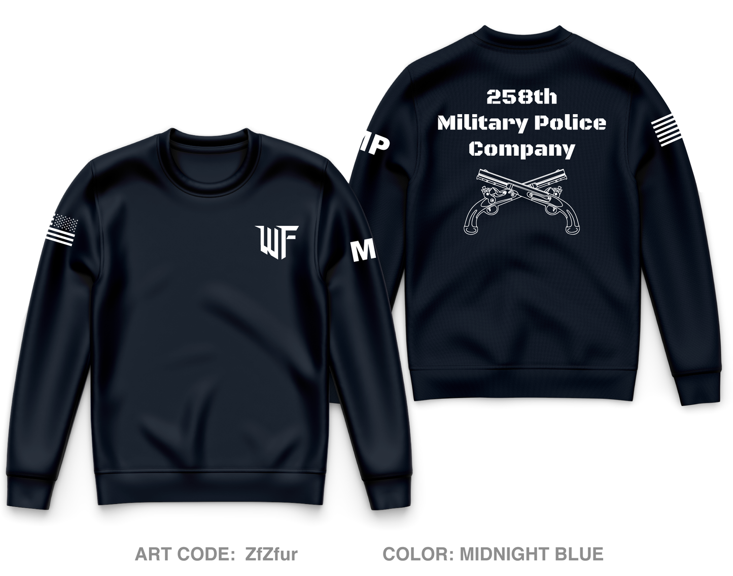 258 Military Police Company Core Men's Crewneck Performance Sweatshirt - ZfZfur