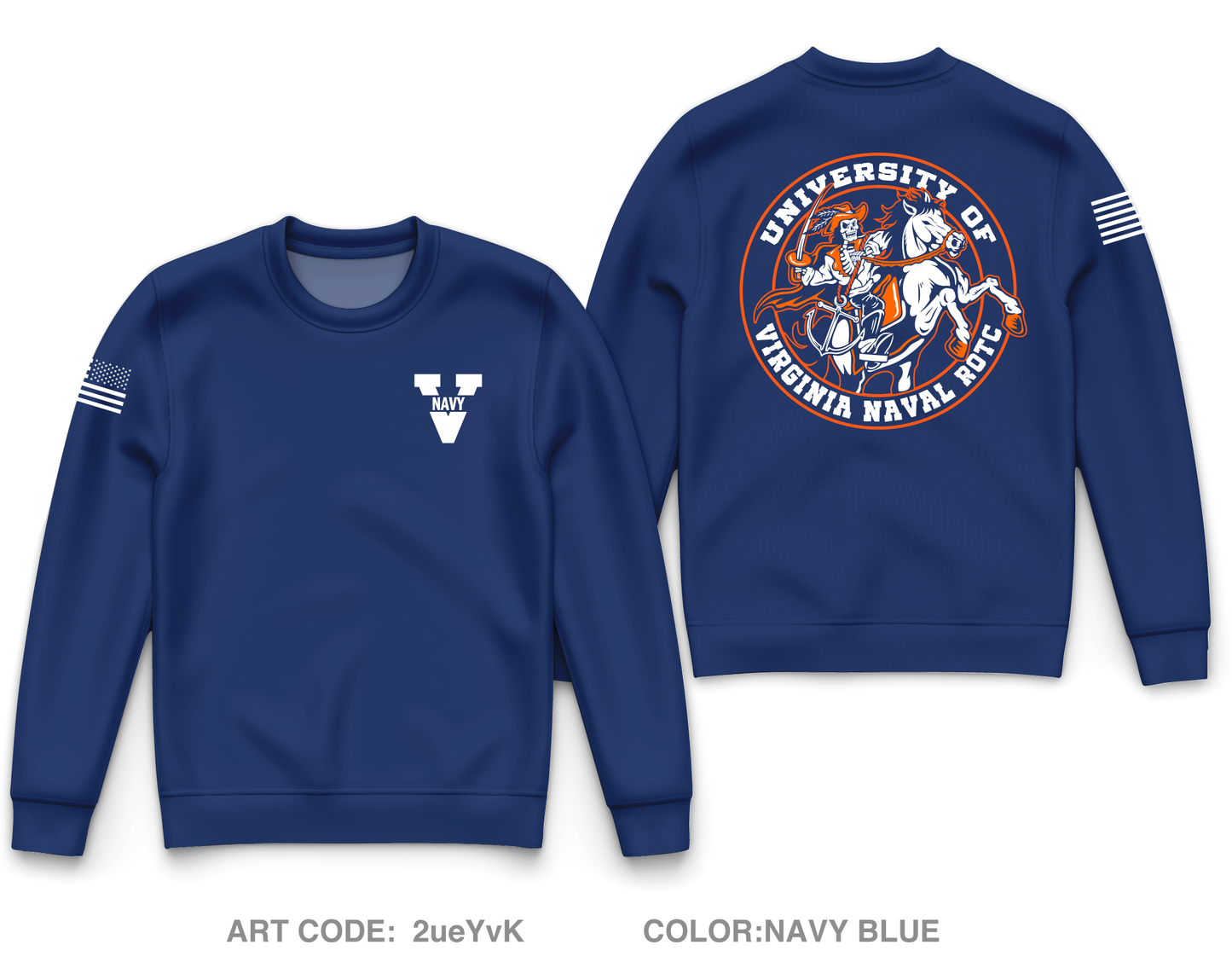 UVA NROTC Core Men's Crewneck Performance Sweatshirt - 2ueYvK