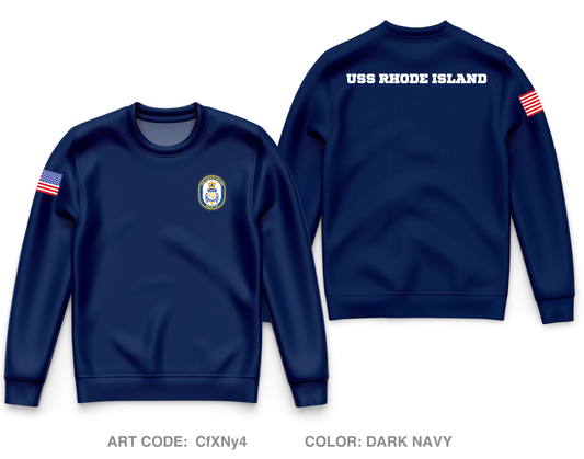 USS Rhode Island SSBN 740 Core Men's Crewneck Performance Sweatshirt - CfXNy4