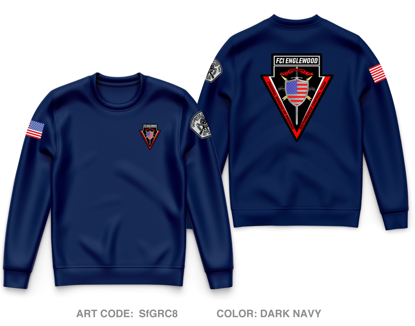 Federal Bureau of Prisons - DCT ENGLEWOOD Core Men's Crewneck Performance Sweatshirt - SfGRC8