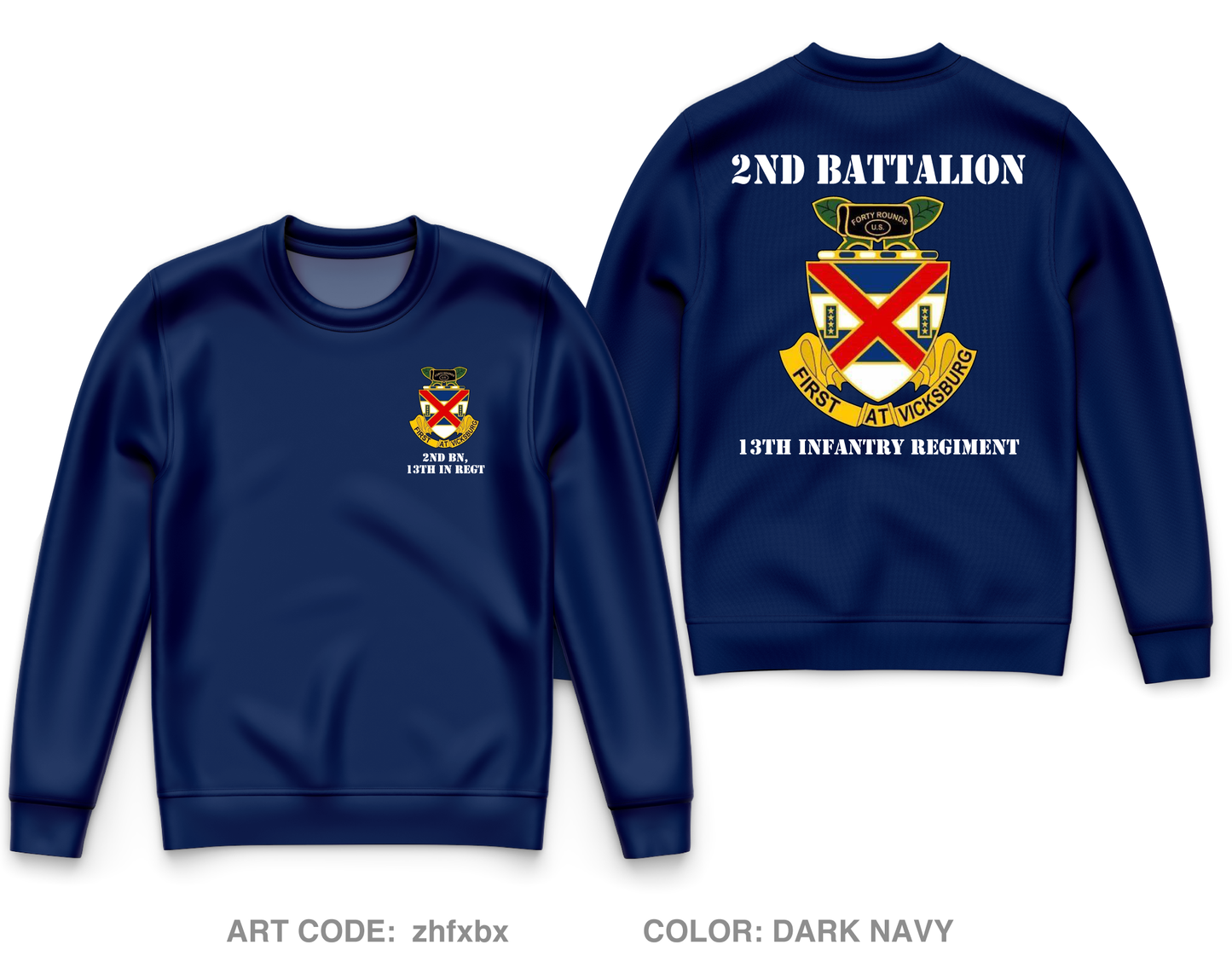 2 BN 13th INF Core Men's Crewneck Performance Sweatshirt - zhfxbx