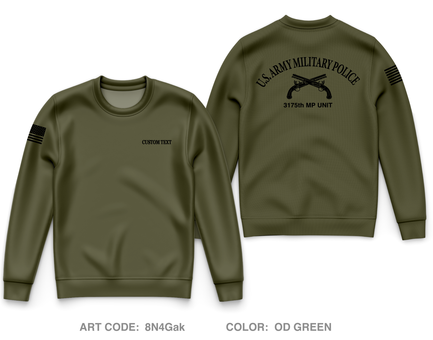 3175th MP Company Core Men's Crewneck Performance Sweatshirt - 8N4Gak