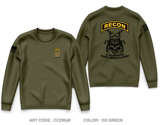 5-20 INFANTRY SCOUT/SNIPER PLATOON Store 1 Core Men's Crewneck Performance Sweatshirt - CCZWpR