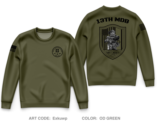 13th MDB Core Men's Crewneck Performance Sweatshirt - Exkuwp