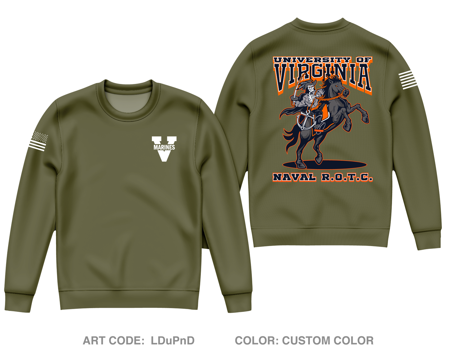 UVA NROTC Core Men's Crewneck Performance Sweatshirt - LDuPnD