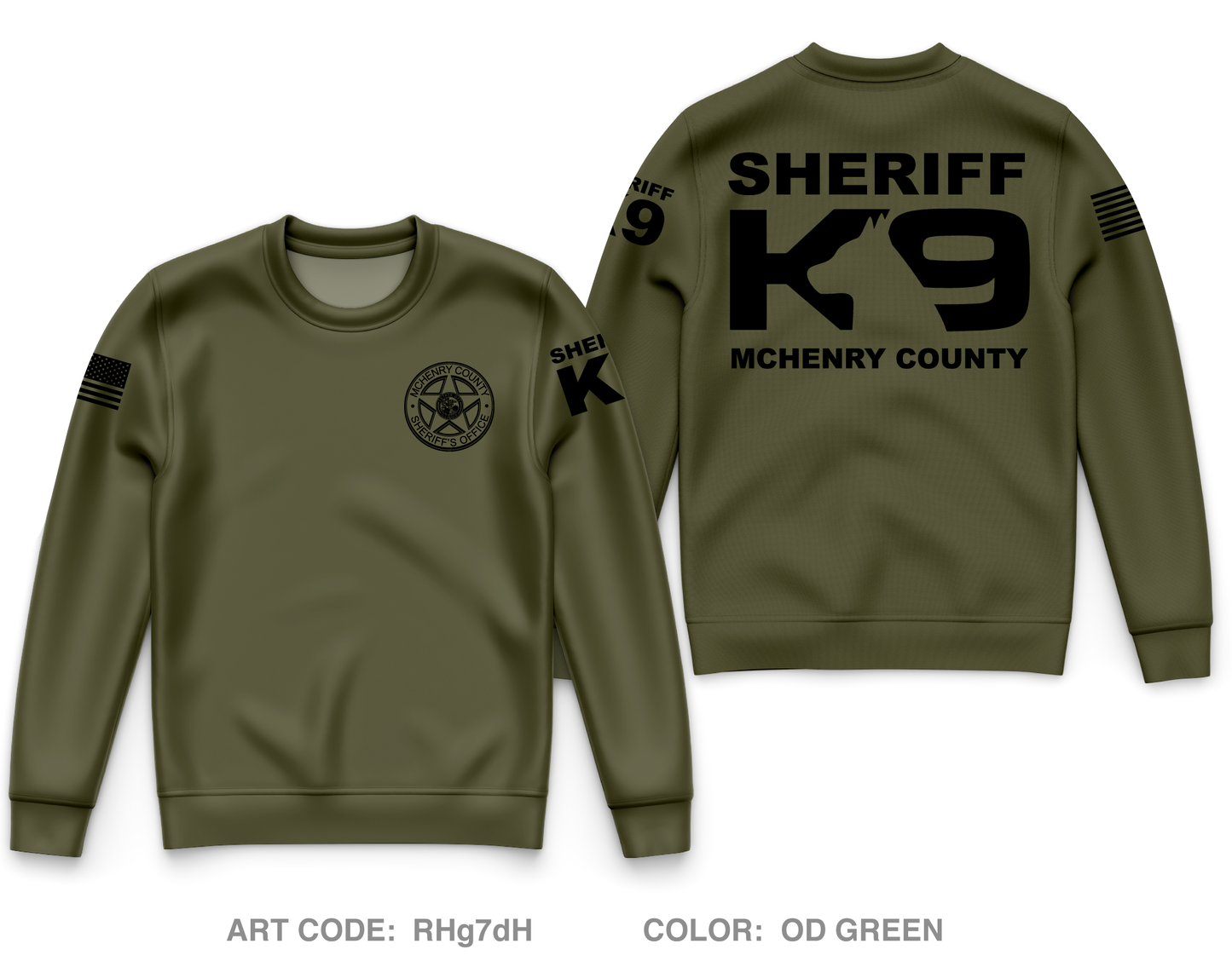 MCSO K-9 Unit Core Men's Crewneck Performance Sweatshirt - RHg7dH