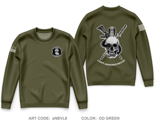 1st Platoon C Company 4th LAR Core Men's Crewneck Performance Sweatshirt - aNBVL8