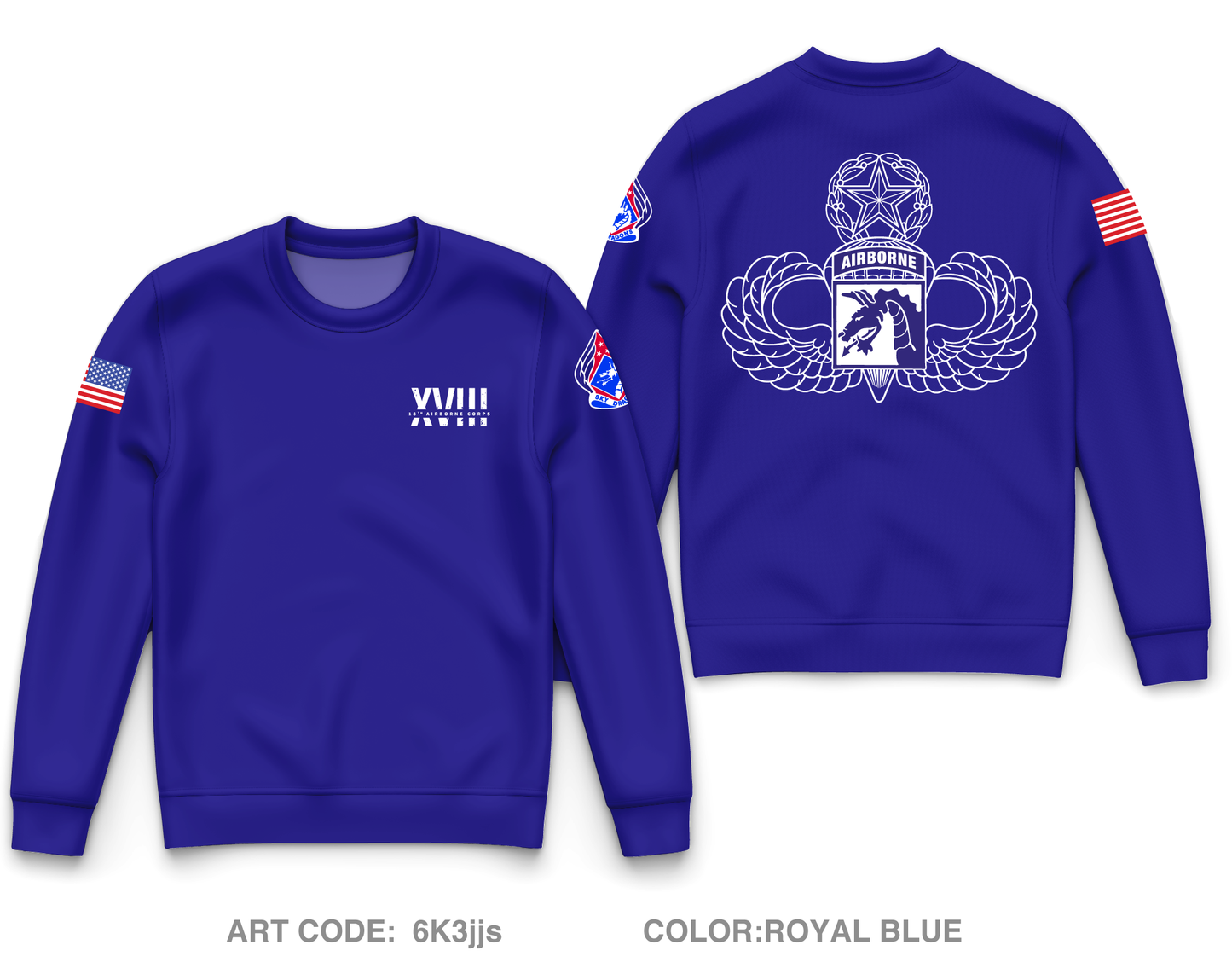 XVIII Airborne Corps OSJA Core Men's Crewneck Performance Sweatshirt - 6K3jjs