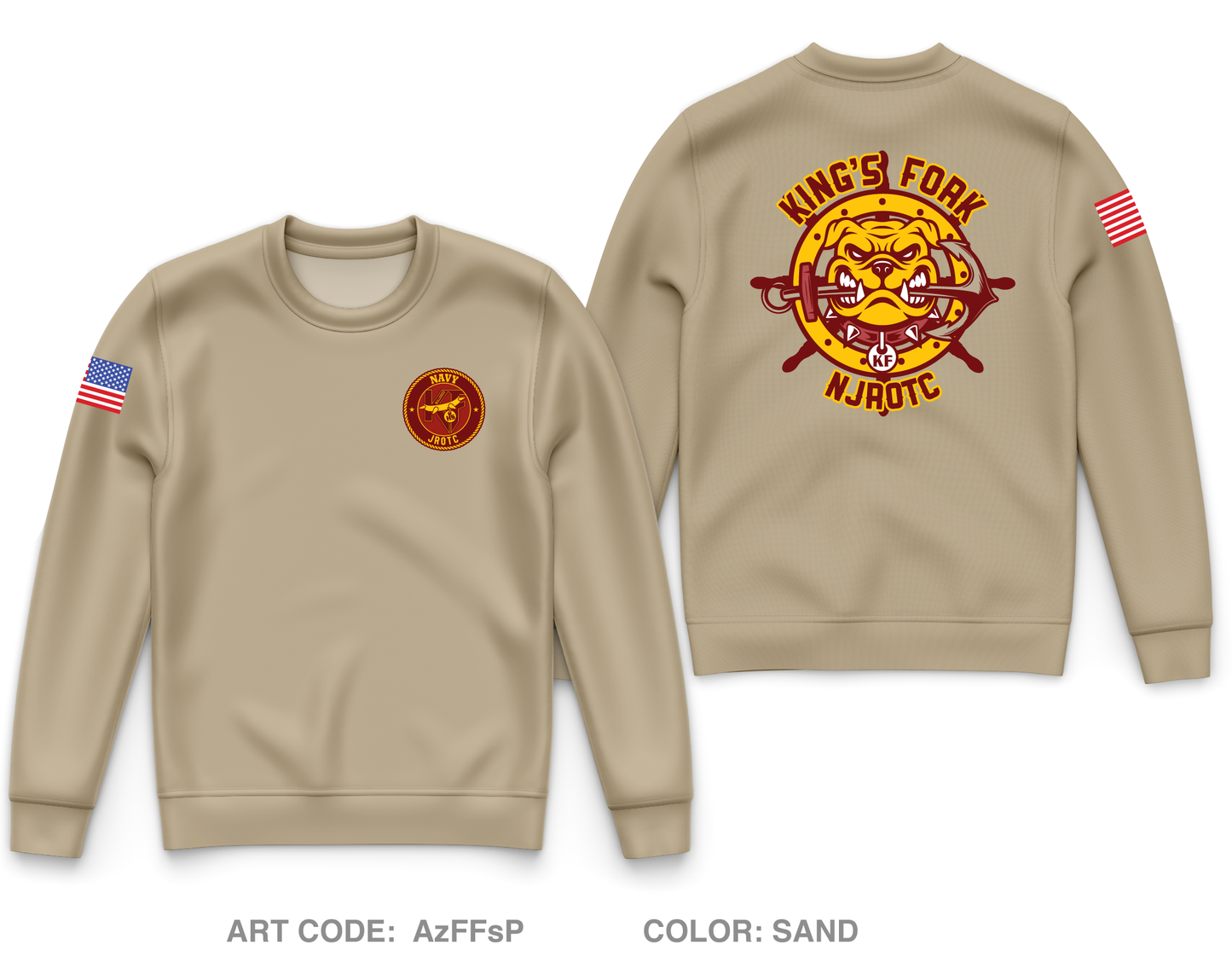 King's Fork High School NJROTC Core Men's Crewneck Performance Sweatshirt - AzFFsP