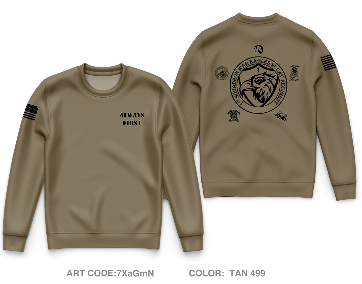 1st Squadron, 2d Cavalry Regiment Fundraising Collection Core Men's Crewneck Performance Sweatshirt - 7XaGmN