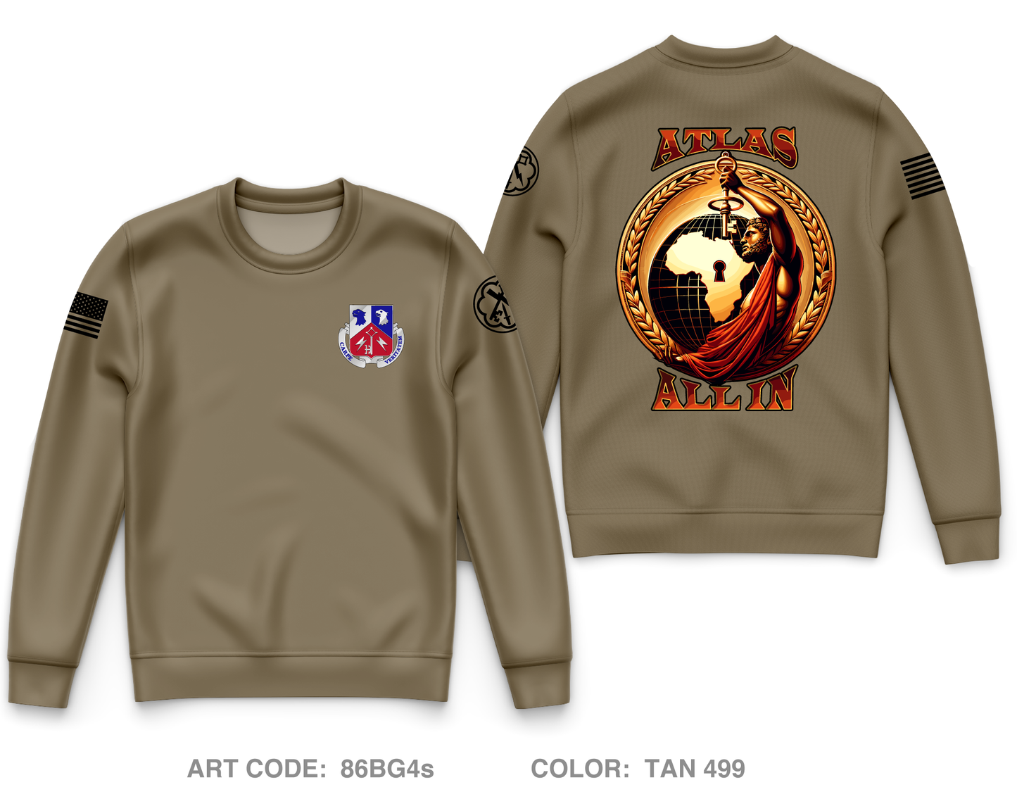 A DET, 307th MI BN, 207th MIB Core Men's Crewneck Performance Sweatshirt - 86BG4s