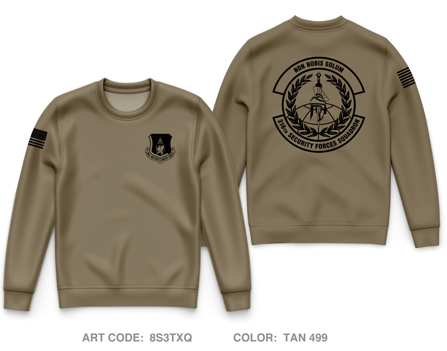 316th SFS Core Men's Crewneck Performance Sweatshirt - 8S3TXQ