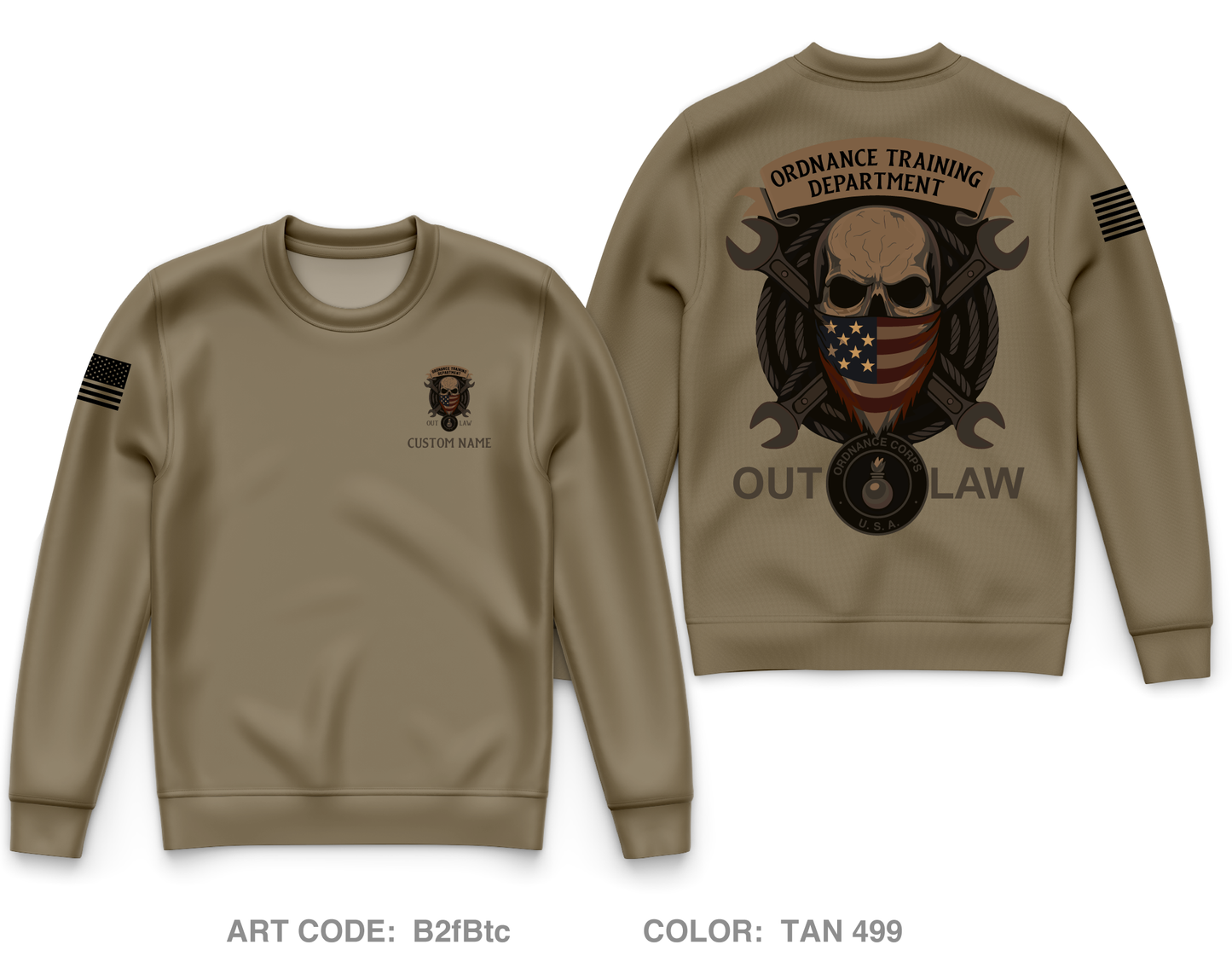 CUSTOM Ordnance Training Drivision Core Men's Crewneck Performance Sweatshirt - B2fBtc