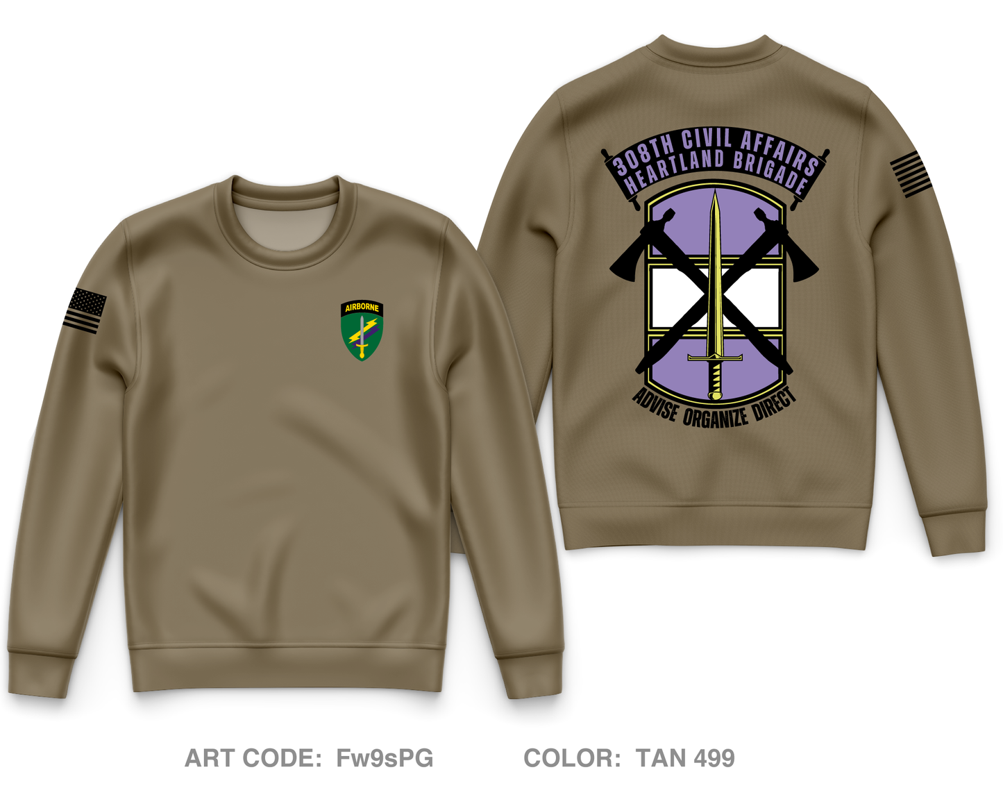 308th Civil Affairs Brigade Core Men's Crewneck Performance Sweatshirt - Fw9sPG