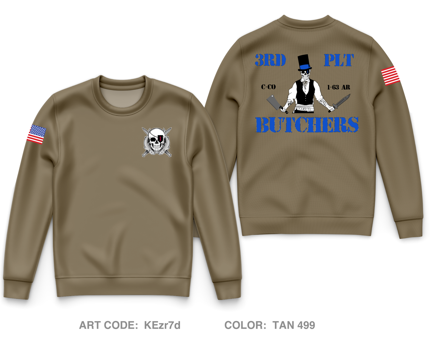 3rd PLT, Cutthroat Company, 1-63 AR BN Core Men's Crewneck Performance Sweatshirt - KEzr7d