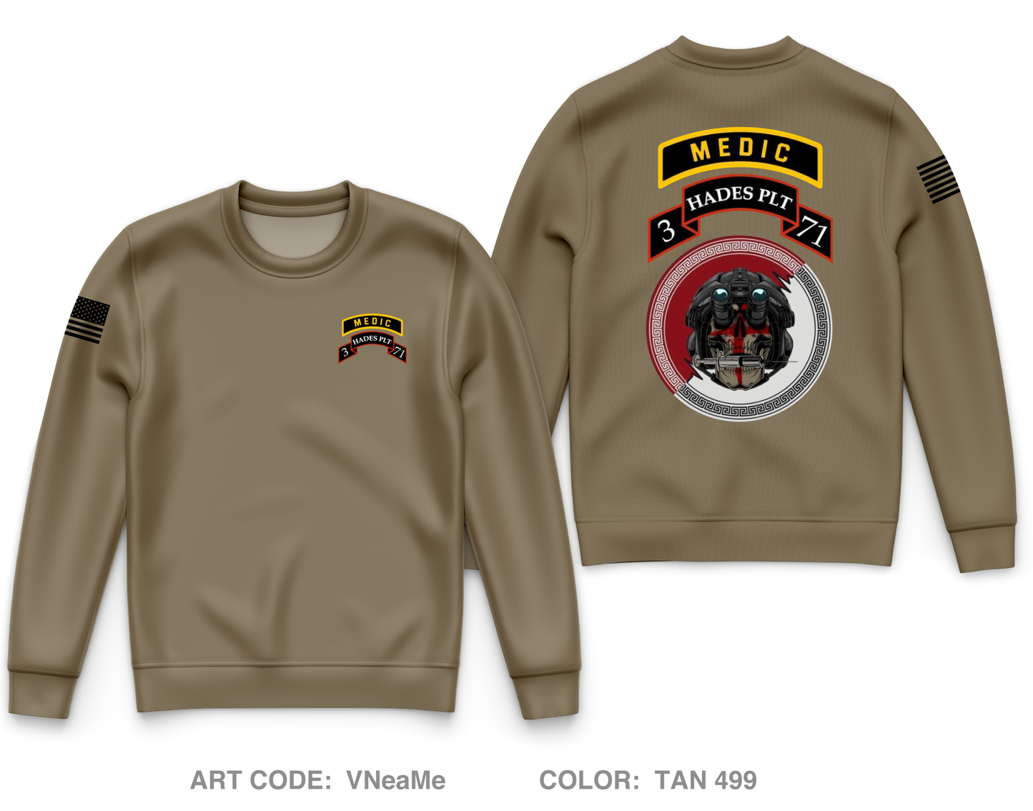 3-71 CAV Core Men's Crewneck Performance Sweatshirt - VNeaMe