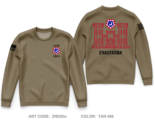 1222 Combat Engineer Company- Infantry Core Men's Crewneck Performance Sweatshirt - ZND2fm