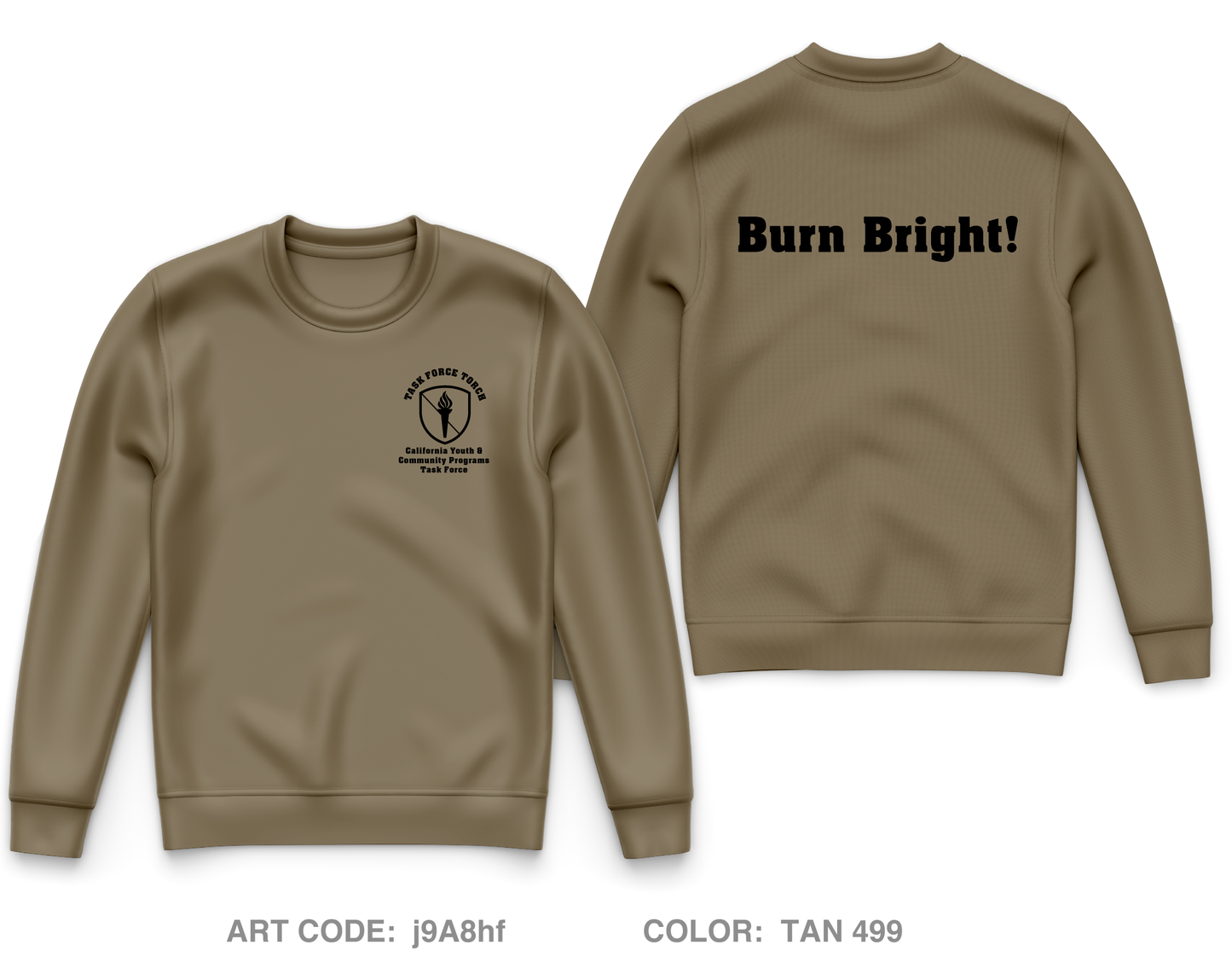 California Military Department - Youth & Community Programs Task Force  Core Men's Crewneck Performance Sweatshirt - j9A8hf