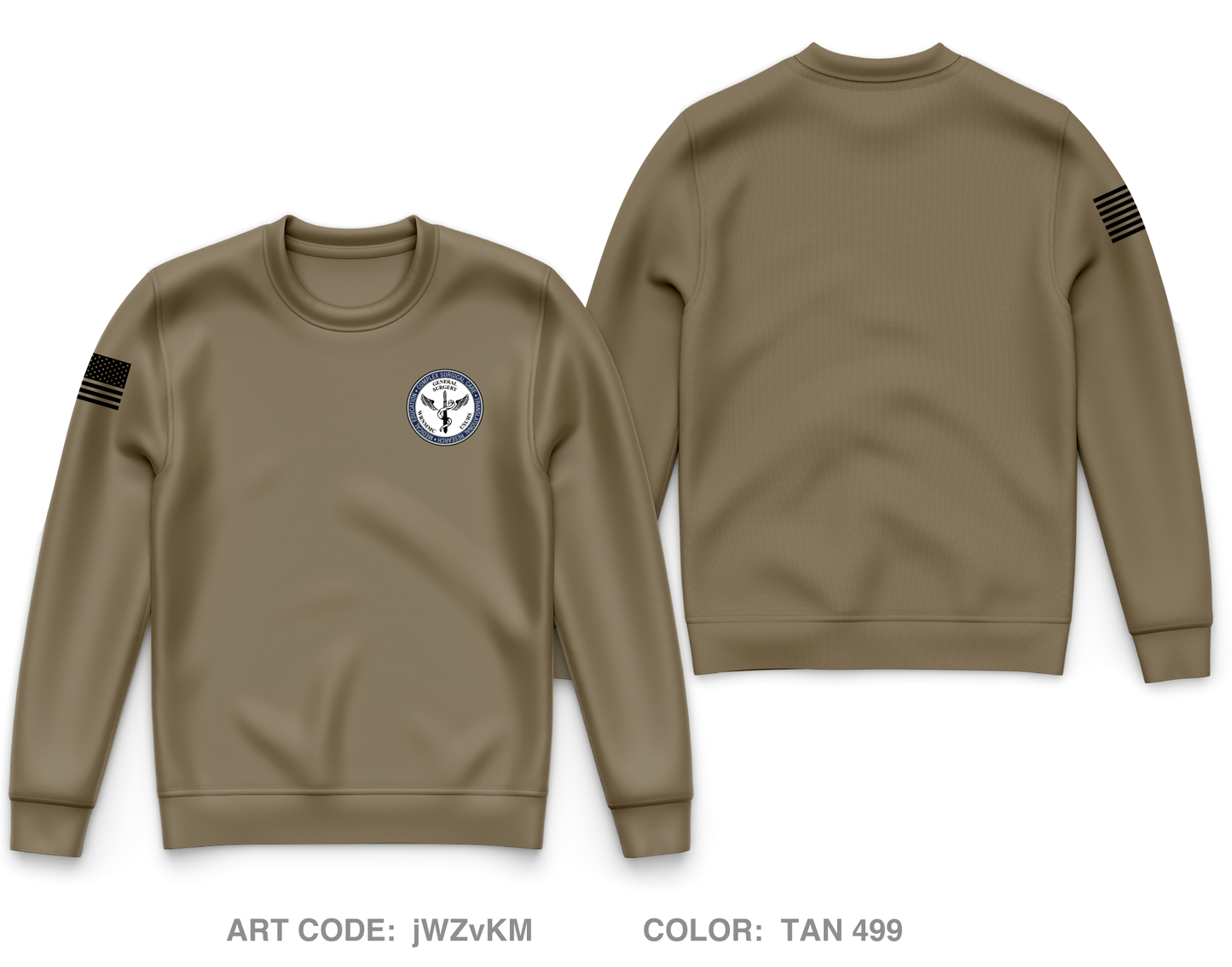 Walter Reed Military Medical Center General Surgery Core Men's Crewneck Performance Sweatshirt - jWZvKM