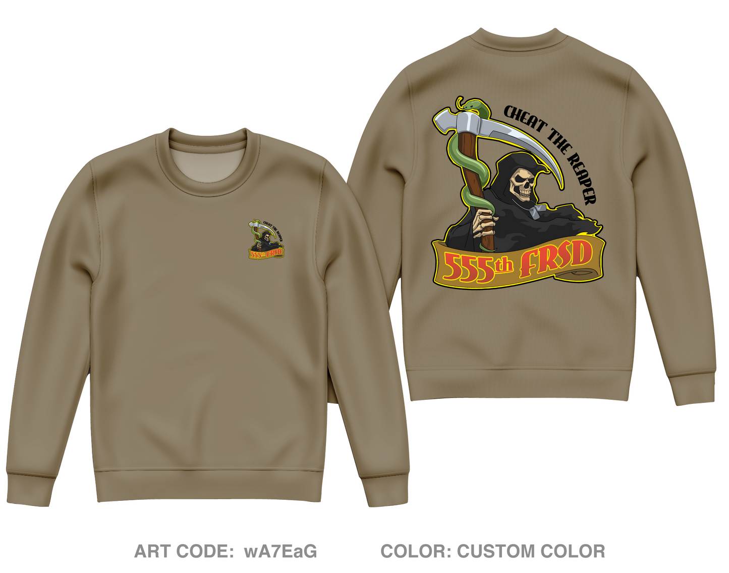555th FRSD Core Men's Crewneck Performance Sweatshirt - wA7EaG