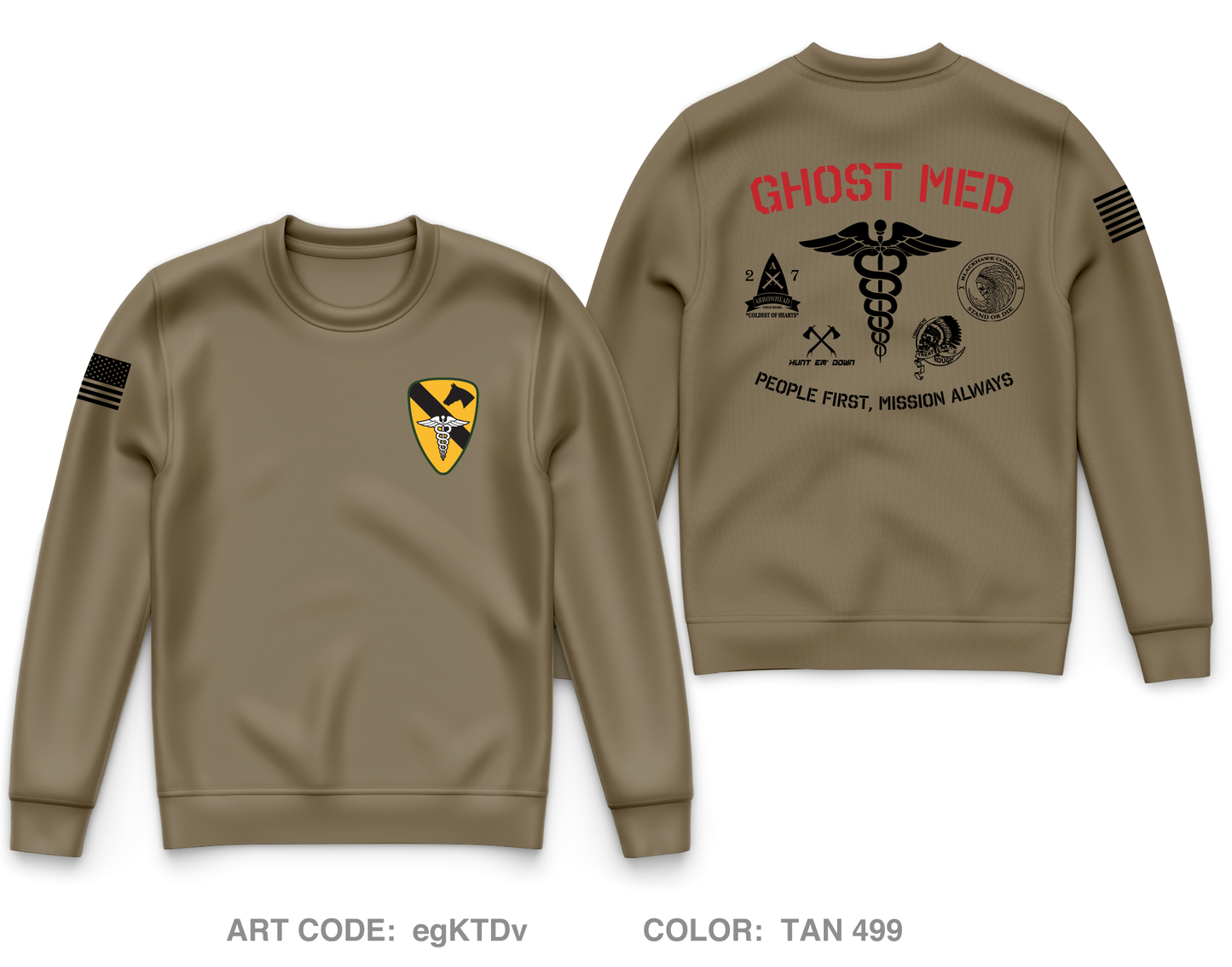 MEDIC PLATOON, 2-7 CAV, 3ABCT Core Men's Crewneck Performance Sweatshirt - egKTDv