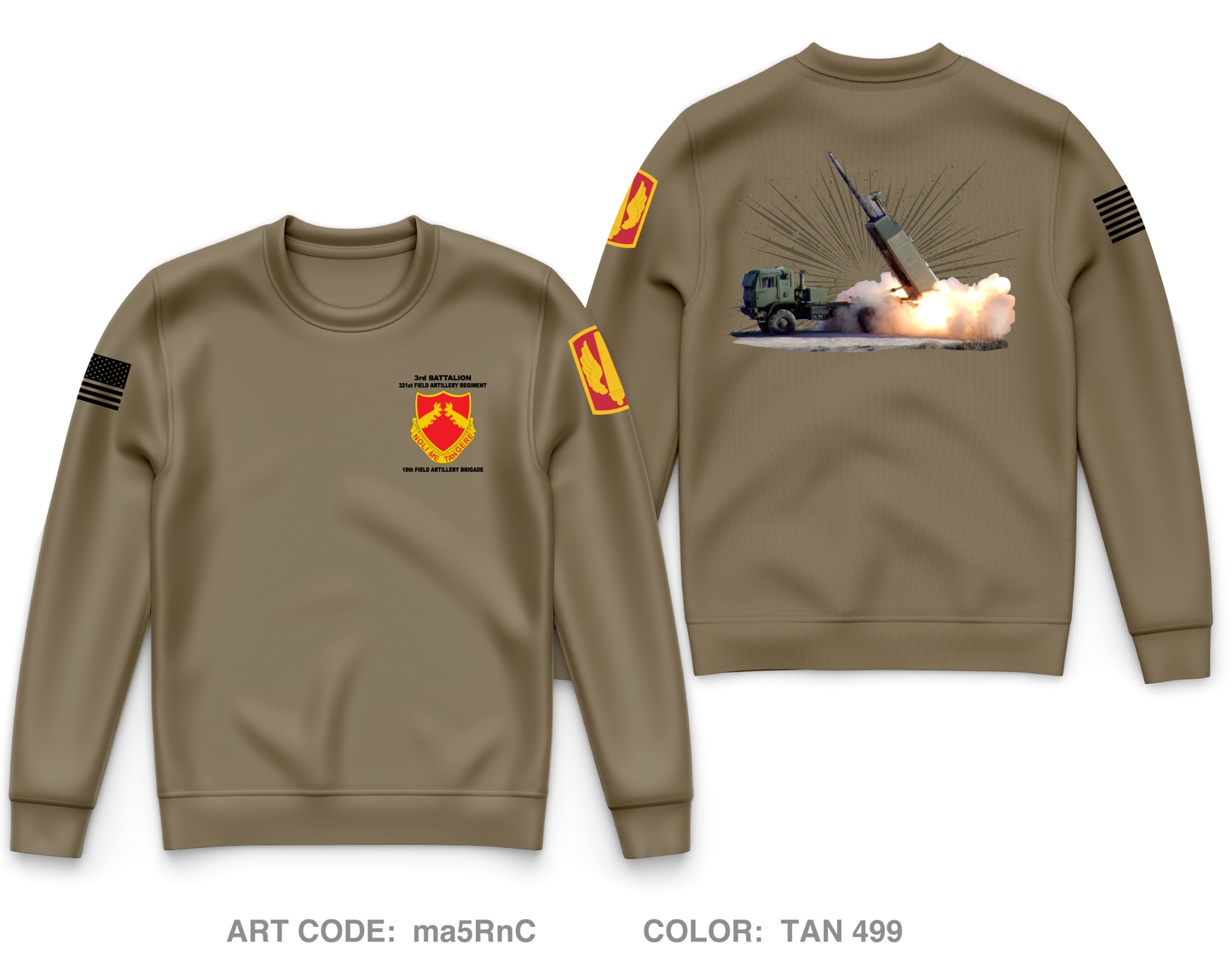 3-321 Field Artillery Regiment Core Men's Crewneck Performance Sweatshirt - ma5RnC