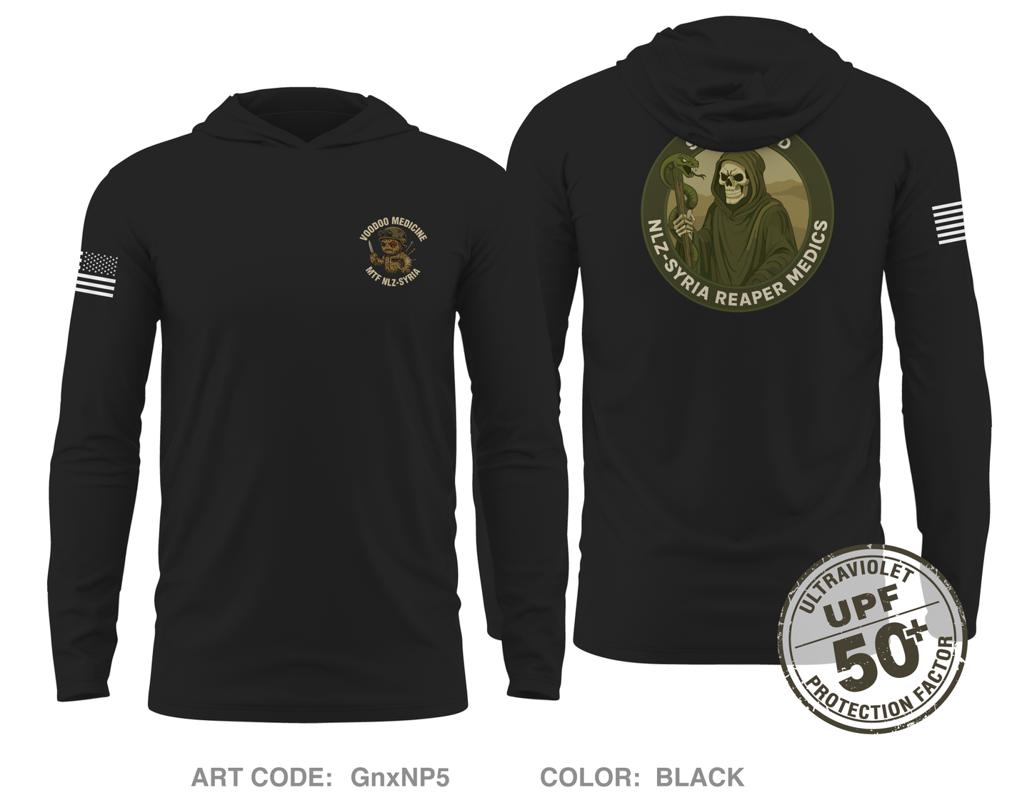 909th FRSD Core Men's UPF 50+ Hooded Performance LS Tee - GnxNP5