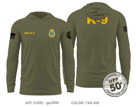 CDOC-OIG K-9 Unit Core Men's UPF 50+ Hooded Performance LS Tee - gpJZMe