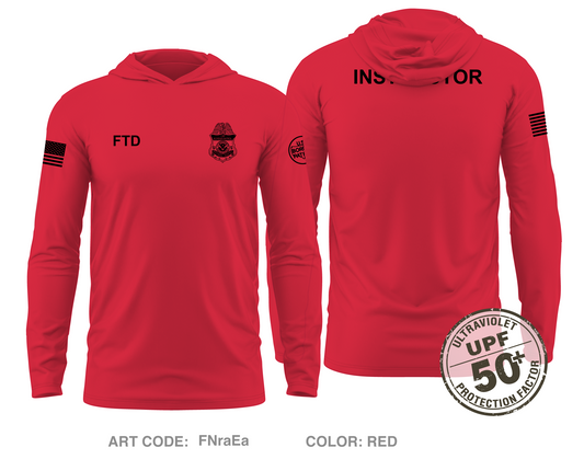 USBP FTD Core Men's UPF 50+ Hooded Performance LS Tee - FNraEa