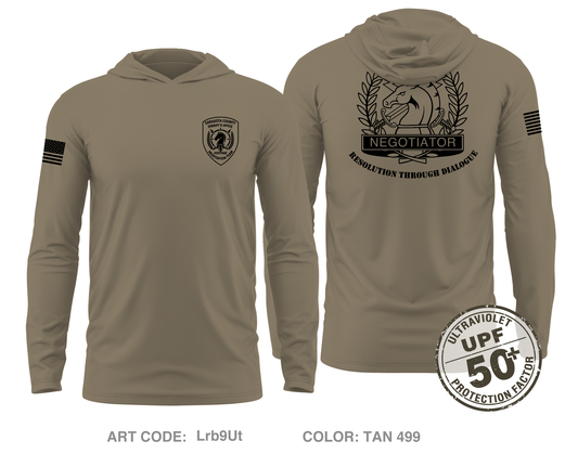 Sarasota County Hostage Negotiations Team Core Men's UPF 50+ Hooded Performance LS Tee - Lrb9Ut