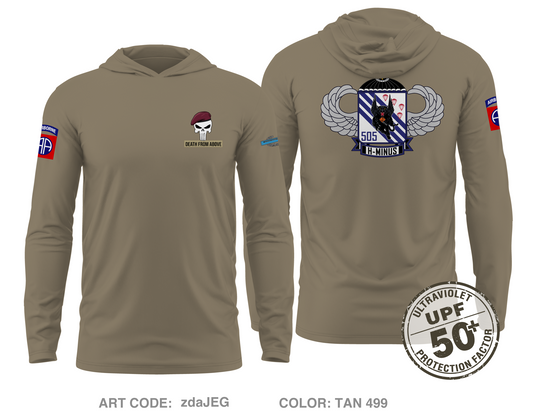 1/505 PIR Core Men's UPF 50+ Hooded Performance LS Tee - zdaJEG