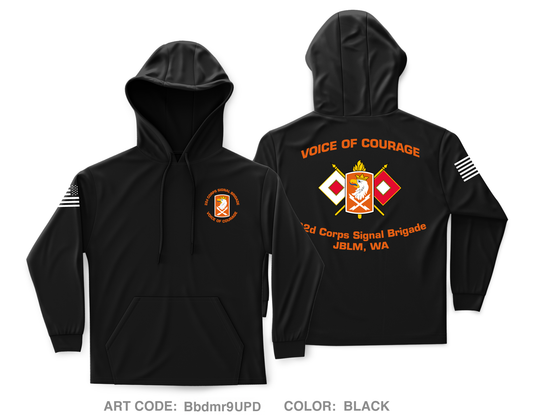 22d Corps Signal Brigade Core Men's Hooded Performance Sweatshirt - Bbdmr9UPD