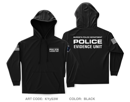 Murrieta Police Department Evidence Unit Core Men's Hooded Performance Sweatshirt - KYyS3W