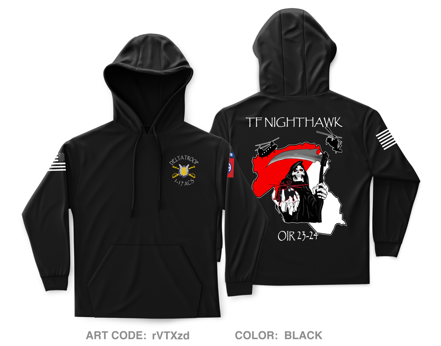 Delta Troop, 1-17 ACS, 82nd CAB Core Men's Hooded Performance Sweatshirt - rVTXzd