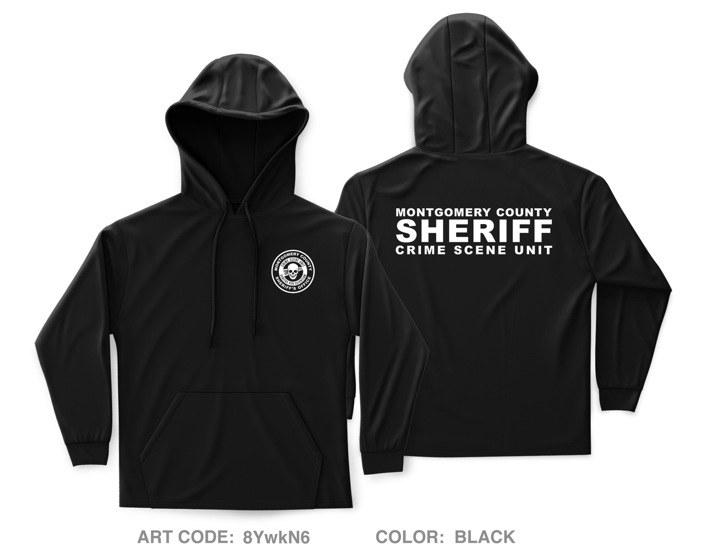 Montgomery County Sheriff Crime Scene Unit Core Men's Hooded Performance Sweatshirt - 8YwkN6