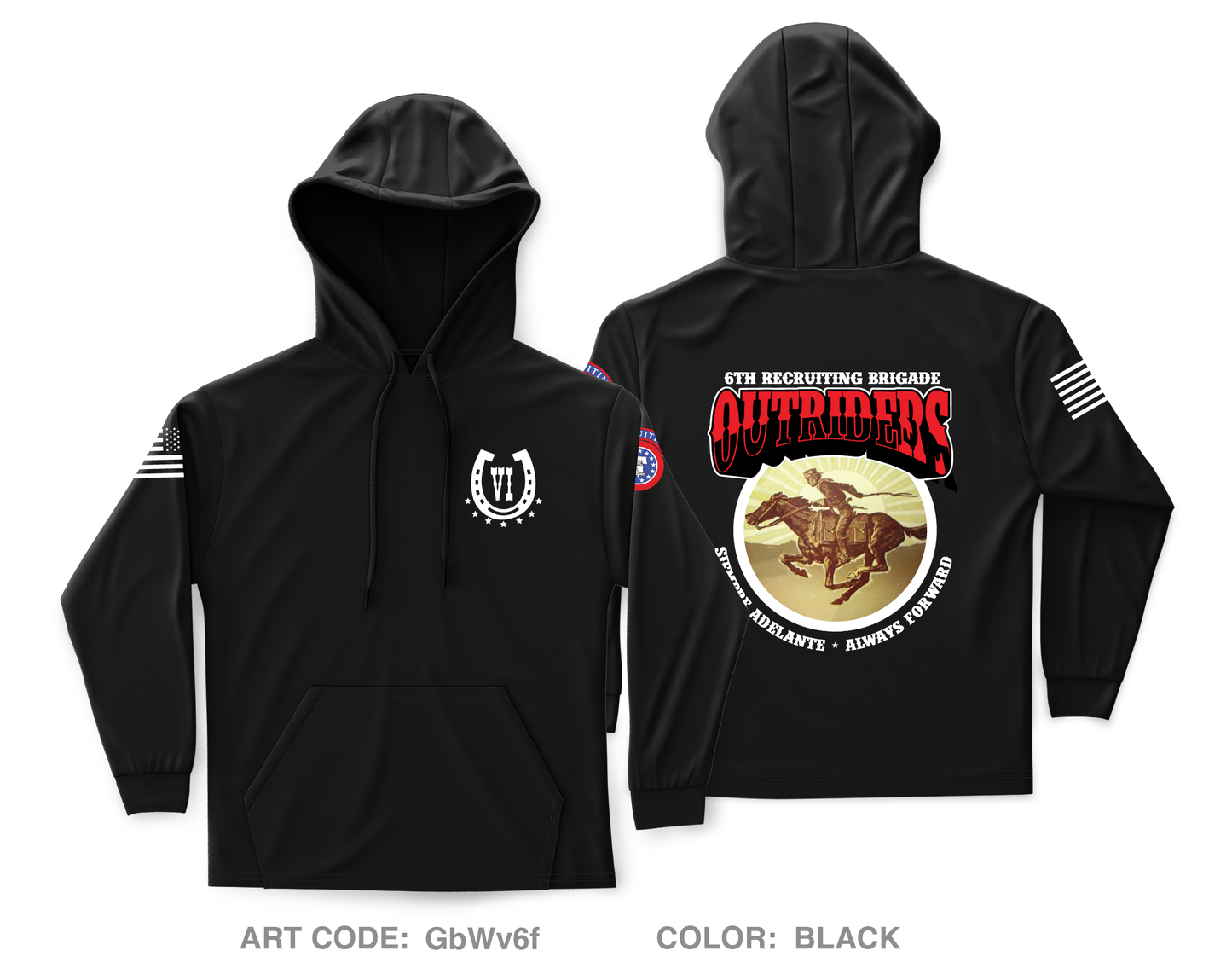 6th Recruiting Brigade Core Men's Hooded Performance Sweatshirt - GbWv6f